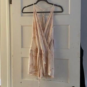 Pink tie died romper